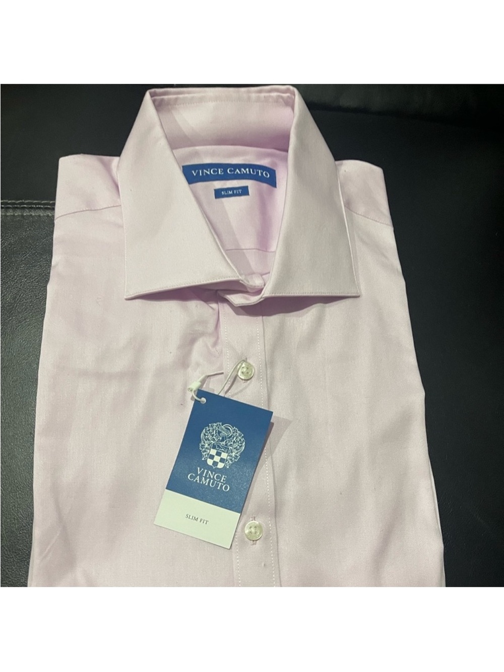NWT Vince Camuto Men's Pale Pink Dress Shirt - Slim Fit Sz 15.5 - 34/35